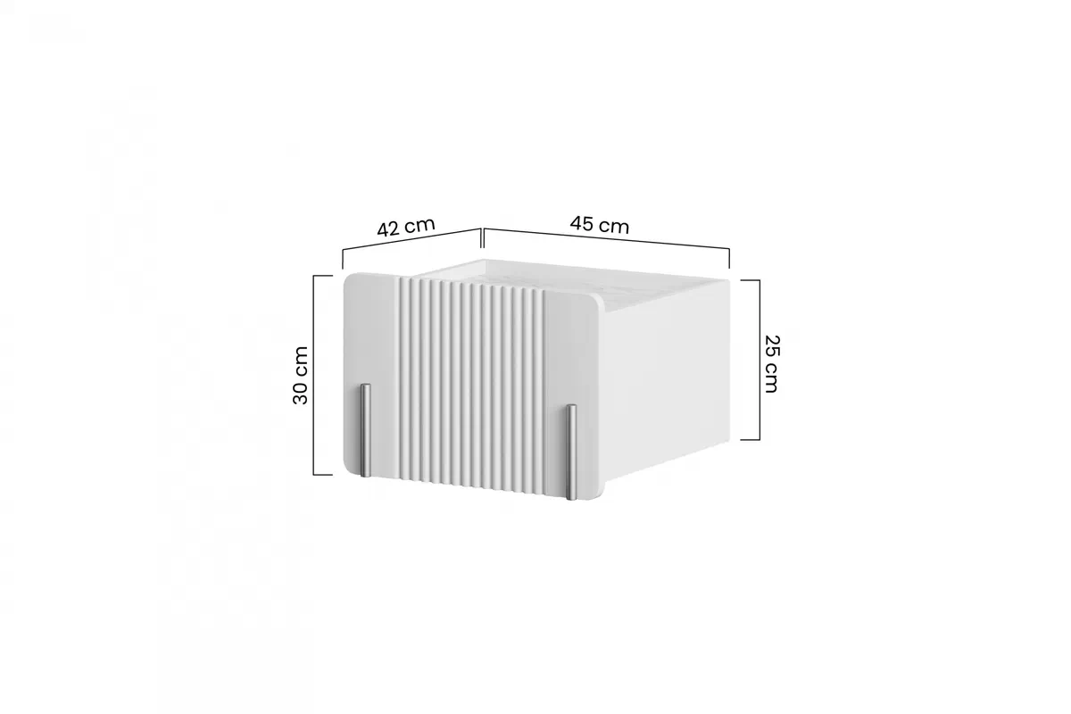 Noční stolek Malmi 45 cm závěsná z szuflada - kašmír / crema bianca / černá závěsná Noční stolek Malmi z szuflada - kašmír / crema bianca / černá elementy