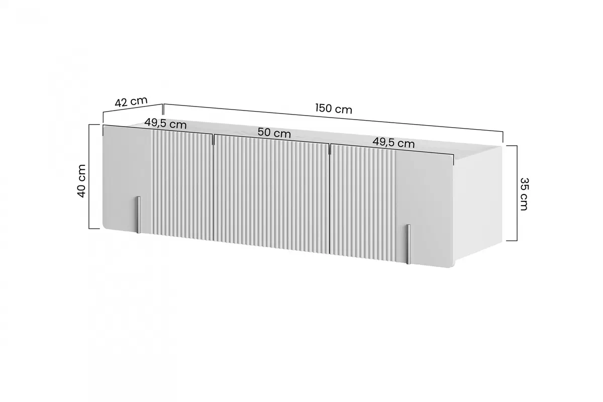 Skříňka RTV Malmi 150 cm závěsná - kašmír / crema bianca / černá závěsná Skříňka RTV Malmi 150 cm - kašmír / crema bianca / černá elementy