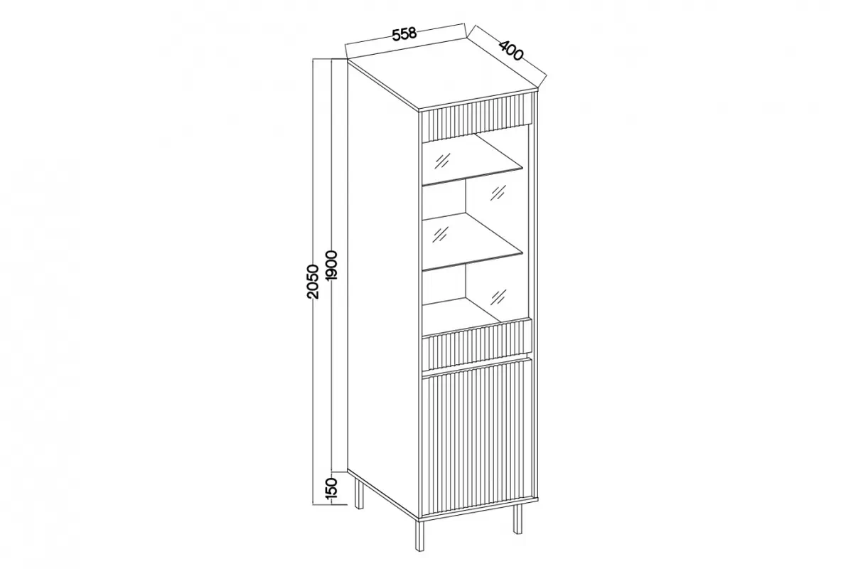 Vitrína Kasalia 56 cm - dub evoke Vitrína Kasalia 56 cm - dub evoke