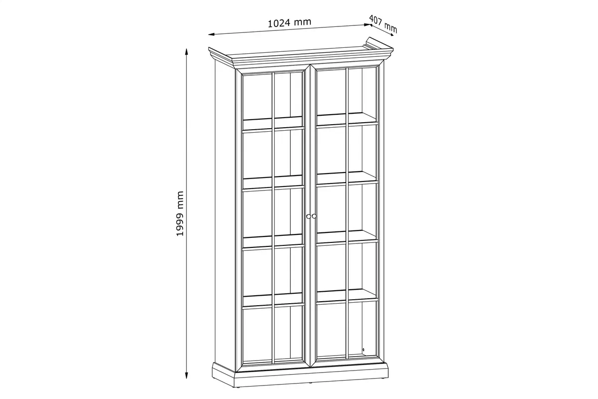 Vitrína Lucca s LED osvětlením - 102 cm - bílá Vitrína Lucca s osvětlením LED 102 cm - bílá