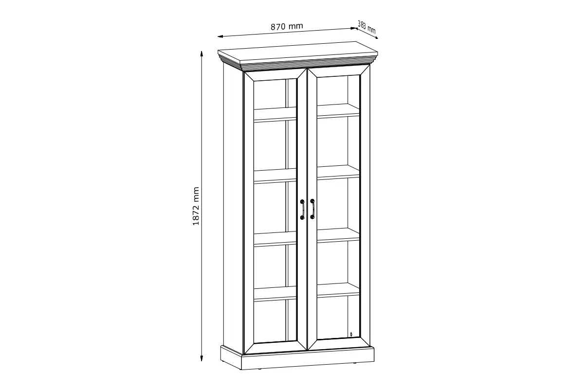 Vitrína Royal WS - Borovica Nordic/Divoký dub Vitrína Royal dvojdverová 87 cm - Borovica Nordic/Divoký dub