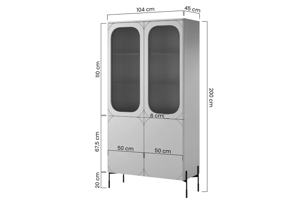 Sonatia vitrin 100 4D - olívazöld Witryna Sonatia a nappaliba 100 cm - oliwka