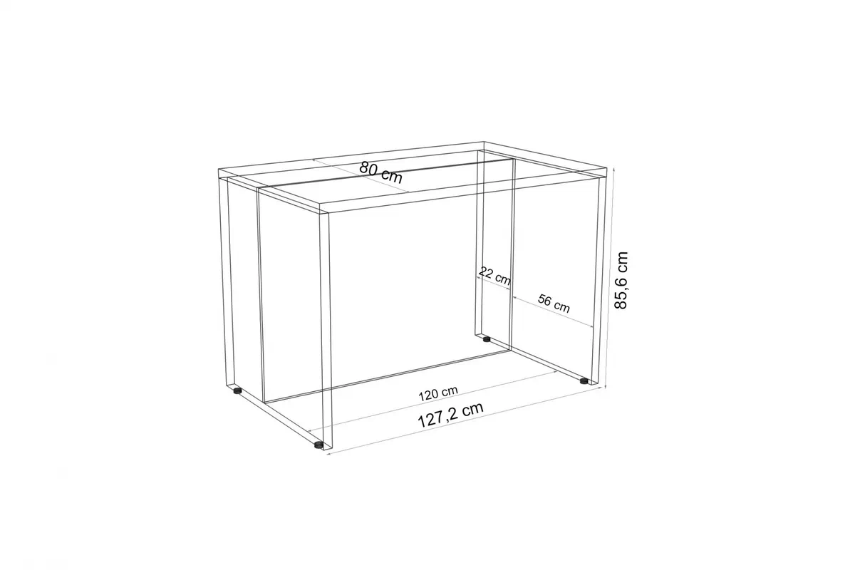 Kuchyňský ostrov Bez skříněk 120 cm - šedý grafit Wyspa kuchyňská Stolkar 120 cm - šedá grafit