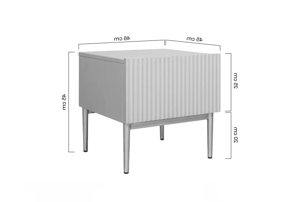 Set de noptiere Nicole 2 buc. - MDF roz antic / picioare negre Complet 2 szt. szafka noapte masă Nicole z szuflada cu picioare metalice - antic roz MDF / picioare negru