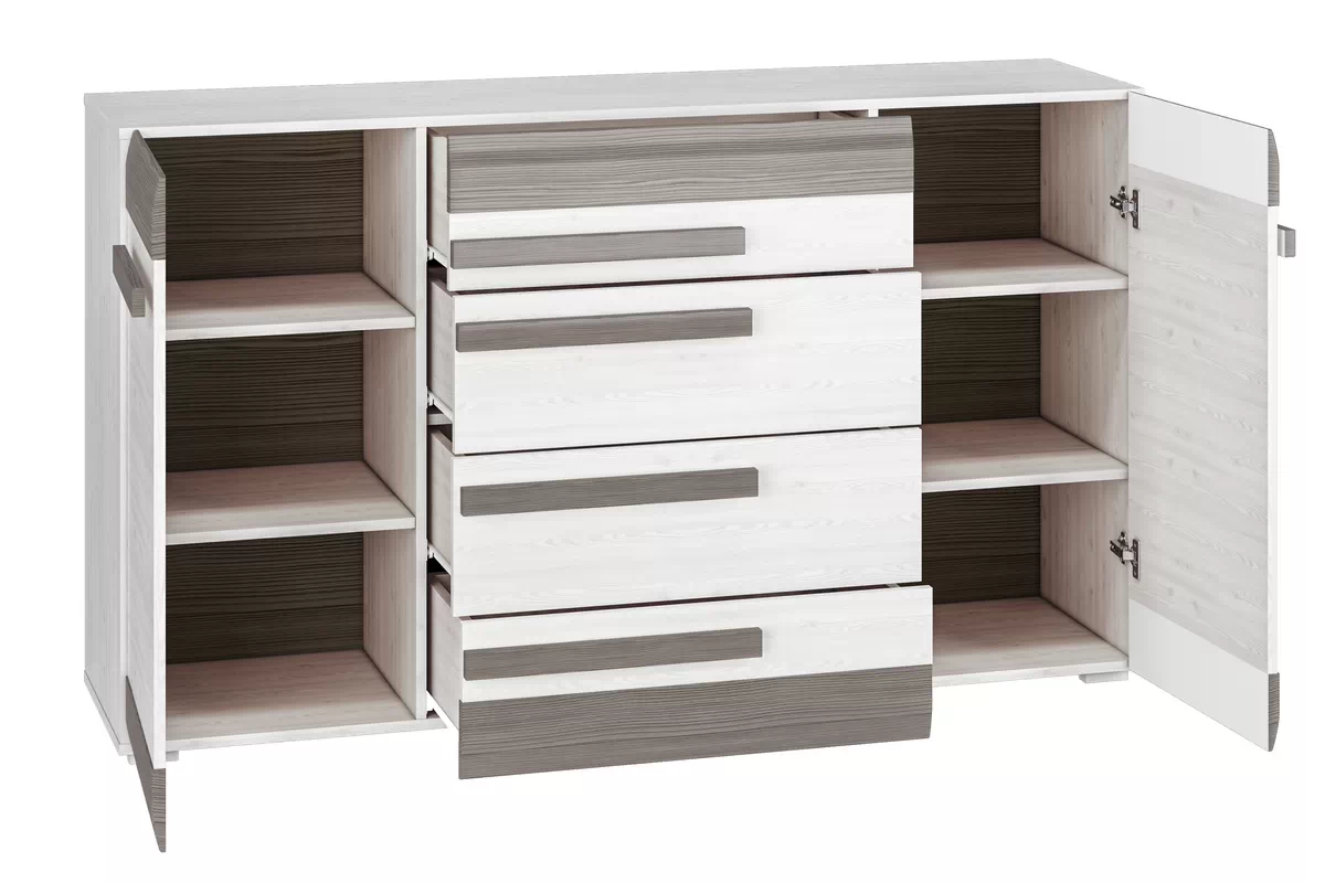 Komplet nábytku Blanco 10 - Borovica sNiezna / new grey Komplet nábytku Blanco 10 - Borovica sNiezna / new grey - 4 elementy