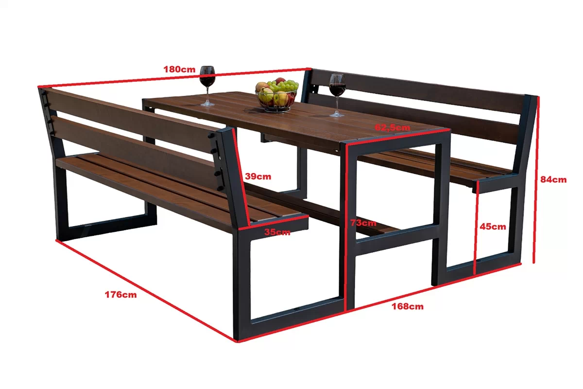 Komplet nábytku zahradní Piknikowy II - palisander Komplet nábytku ogrodowych Piknikowy II - palisander