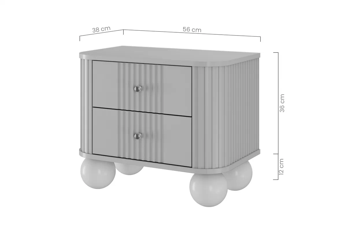 Nočné stolíky Vespera 56 cm - 2 ks - čierna / zlatá / čierne nohy Komplet szafek nocnych Vespera 56 cm - Čierny / zlote úchyty