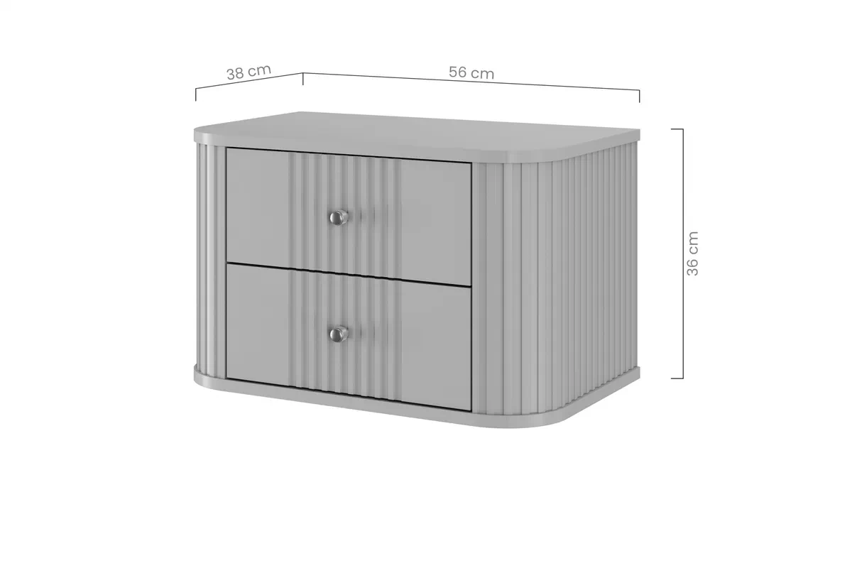 Nočné stolíky na stenu Vespera 56 cm - 2 ks - čierna / zlatá Komplet szafek nocnych wiszacych Vespera 56 cm - Čierny / zlote úchyty