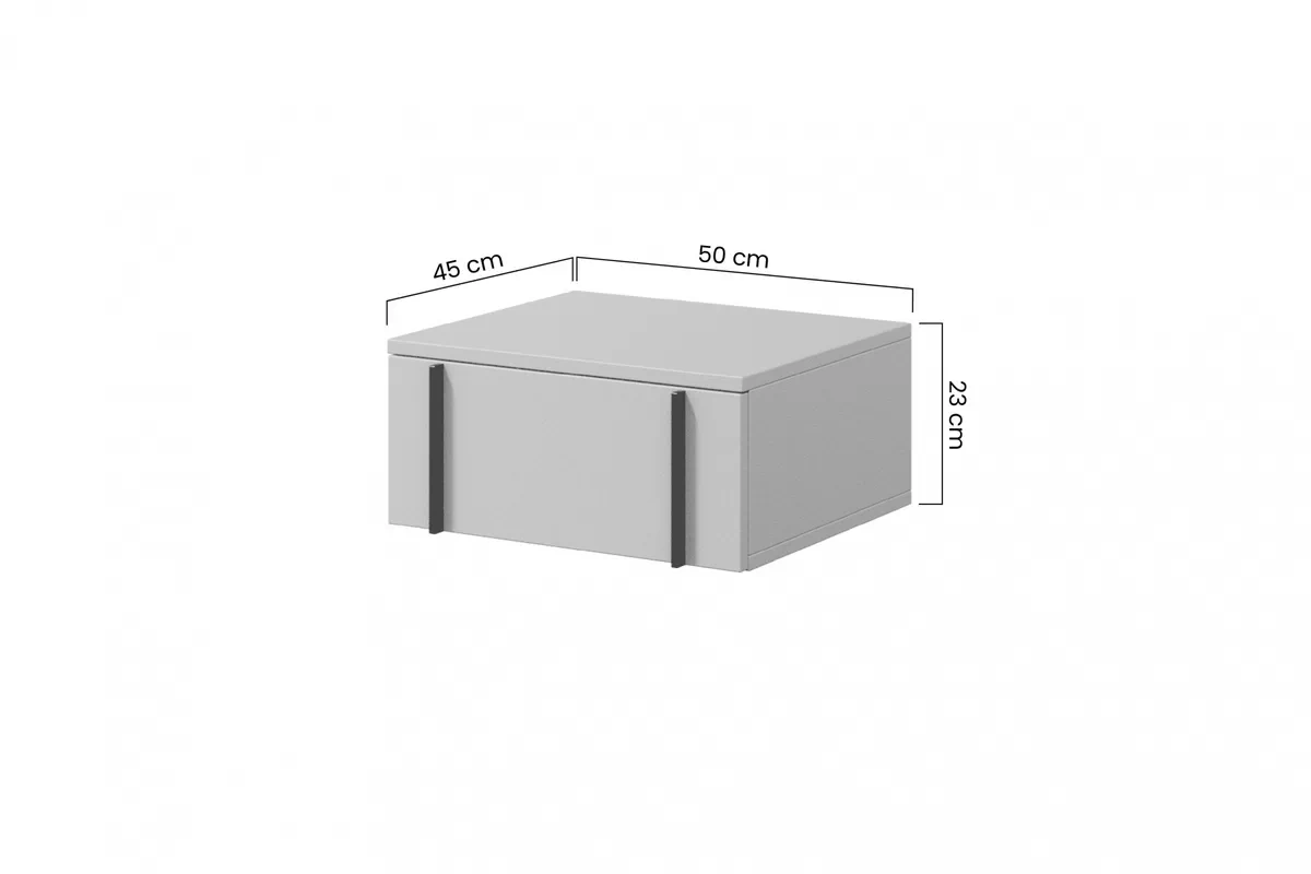 Komplet Noční stolek závěsná Larena 2 ks - černá beton / černá Úchytky Komplet Noční stolek závěsná Larena 2 ks - černá beton / černá Úchytky