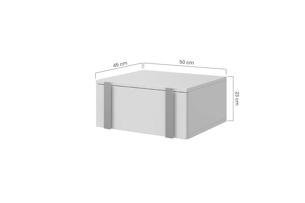 Sada nástenných nočných stolíkov Verica 2 ks. - charcoal / čierne úchytky Komplet Nočný Stolík závesná Verica 2 ks. - Čierny beton / čierny úchyty