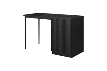 Písací stôl Nicole 120 cm z szuflada - Čierny mat / čierny nozki (wolnostojace)