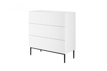 Komoda so zásuvkami Nicole 100 cm - Biela / čierny nozki - Limitovaná ponuka