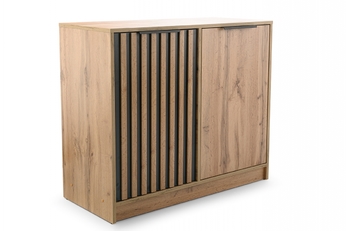 Comoda Bali Lux D2 94 cm z lamelami - stejar wotan / negru