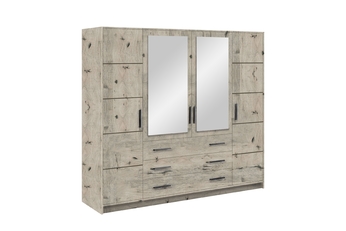 skříň čtyřdveřová Lutori D4 240 cm z zrcadlem - dub wellington