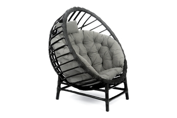 Křeslo wiklinowy Gardins I 102 cm z poduszka + GRATIS - černá  Křeslo wiklinowy Gardins I 102 cm z poduszka + GRATIS - černá