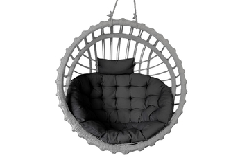 Křeslo wiszacy kokon z poduszka - šedá / černá Polštář Křeslo wiszacy kokon z poduszka - šedá / černá Polštář