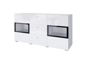 Komoda se zásuvkami Baros 26 - 132 cm - bílý lesk