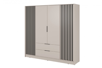 skříň Neria 206 cm - kašmír / černá