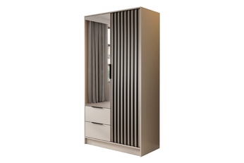 skříň z zrcadlem Neria 105 cm - kašmír / černá