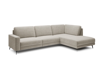 Rohová sedacia súprava Elentio L rozkladany do obývacej izby pravá strana - Béžová plecionka Loft 02 Beige