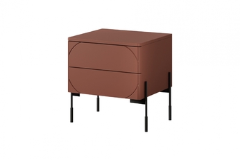 Noční stolek z dwoma zásuvkami Sonatia na kovových nohách 45 cm - burgund