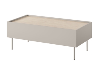 Konferenčný stolík Desin 120 cm so zásuvkami i metalowymi nogami - kašmír / Dub nagano