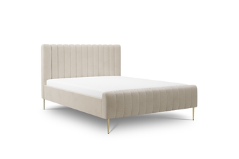 Posteľ čalúnená Nicole 160x200 - béžový šenil Perfect harmony 07 / nožičky zlote