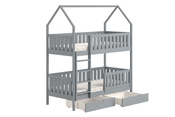 Posteľ domek Nemos 80x180 poschodová - šedý