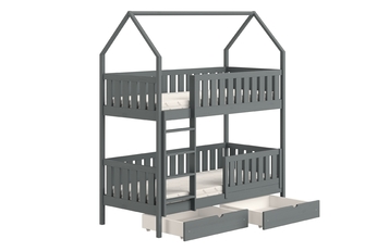 Posteľ domek Nemos 90x200 poschodová - grafit