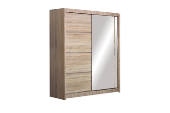 Skriňa s posuvnými dverami z zrkadlom Vista 180 cm - Biely mat 