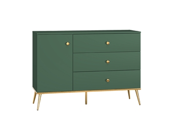 Komoda jednodveřová Euras 120 cm se zásuvkami - labrador / zlatá