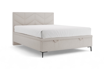 Boxspring posteľ Lindi 140x200 S vnútorným úložným priestorom- béžový szenil Perfect Harmony 02 / nožičky čierny 