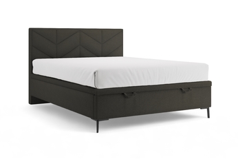 Boxspring posteľ Lindi 140x200 S vnútorným úložným priestorom- Tmavý šedý szenil Perfect Harmony 99 / nožičky čierny 