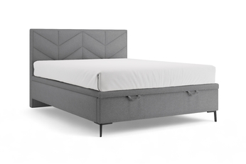 Boxspring posteľ Lindi 160x200 S vnútorným úložným priestorom- šedý szenil Perfect Harmony 82 / nožičky čierny 