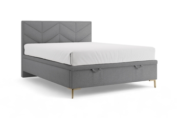 Boxspring posteľ Lindi 160x200 S vnútorným úložným priestorom- šedý szenil Perfect Harmony 82 / nožičky zlote