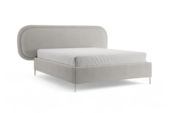 Postel čalouněné Delmi 180x200 - popielata boucle Lambi 11 / Nohy chromowane