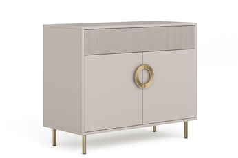 Komoda Nubo 100 cm dvojdverová z szuflada - kašmír / zlaté