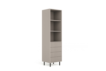 Regál Nubo 53 cm so zásuvkami - kašmír / čierny nožičky