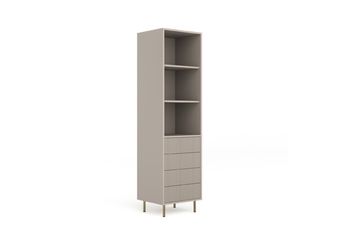 Regál Nubo 53 cm so zásuvkami - kašmír / zlote nožičky