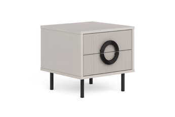 Nočný Stolík Nubo 46 cm so zásuvkami - kašmír / Čierny