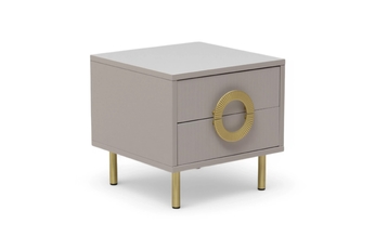 Nočný Stolík Nubo 46 cm so zásuvkami - kašmír / zlote nožičky