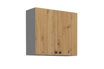 Skříňka závěsná kuchyňská Lesis 80 G-72 2F - Dub artisan lamel / Antracytová