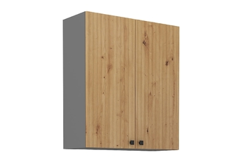 Skříňka závěsná kuchyňská vysoká Lesis 80 G-90 2F - Dub artisan lamel / Antracytová