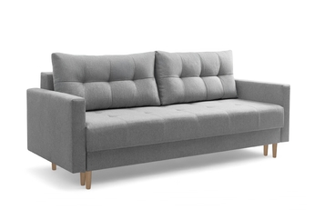 Pohovka rozkladana třímístná Romano - šedá plecionka Gemma 86 / buk