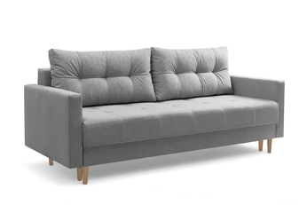 Pohovka rozkladana třímístná Romano - šedá plecionka Gemma 86 / buk Pohovka rozkladana třímístná Romano - šedá plecionka Gemma 86 / buk