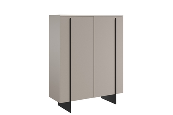 Komoda vysoká Larena 120 cm dvoudveřová - kašmír / černá nozki