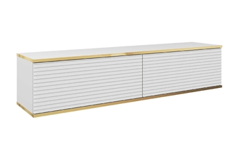 závesná TV skrinka Lurona 135 cm s frézovaným frontom MDF - Biely