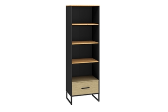 Regál z szuflada Colt 03 na kovových nohách 60 cm - Čierny / craft zlaté / oceľ premium