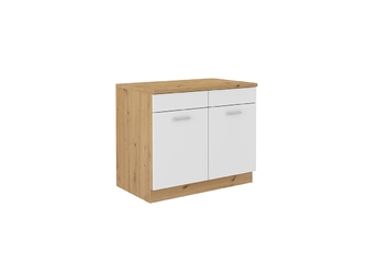 Skříňka kuchyňská pod zlewozmywak Mirana SPUB 100 - Bílý Laminát / artisan Laminát