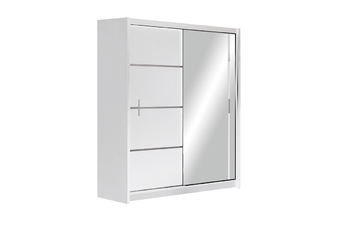 Skriňa s posuvnými dverami z zrkadlom Vista 150 cm - Biely mat  